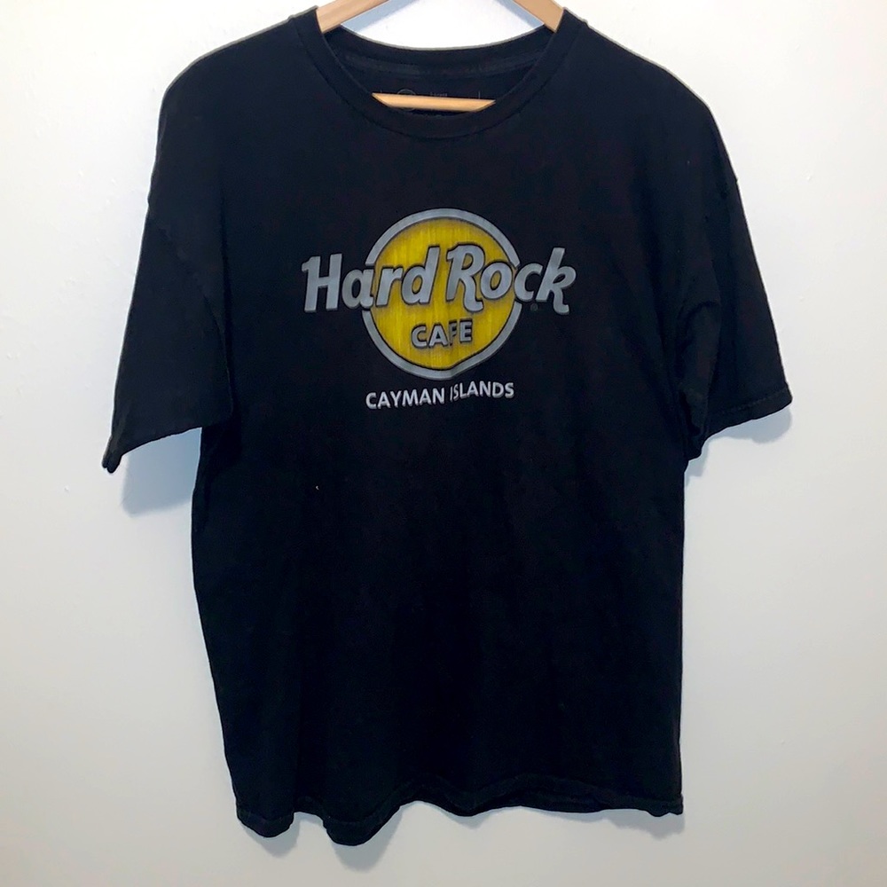 Hard Rock Cafe Men's T Shirt Black Cayman Islands Logo L